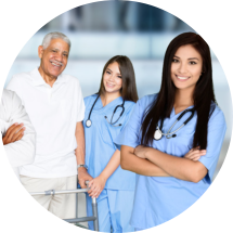 lady nurses smiling