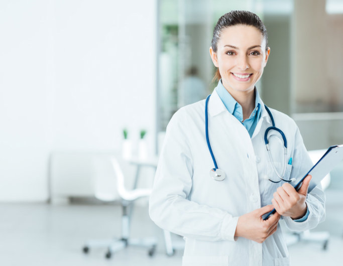 nurse smiling